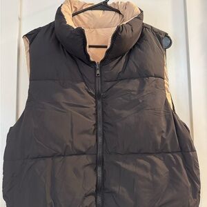 Reversible Black and Tan Puffer Vest